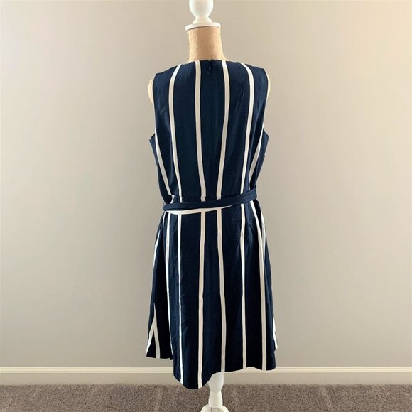 NWT Banana Republic Dress Sleeveless Navy White Stripes Nautical Petite … - Picture 7 of 12